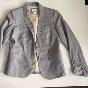 SIZE 4 J CREW GREY SCHOOL BOY WOOL BLAZER